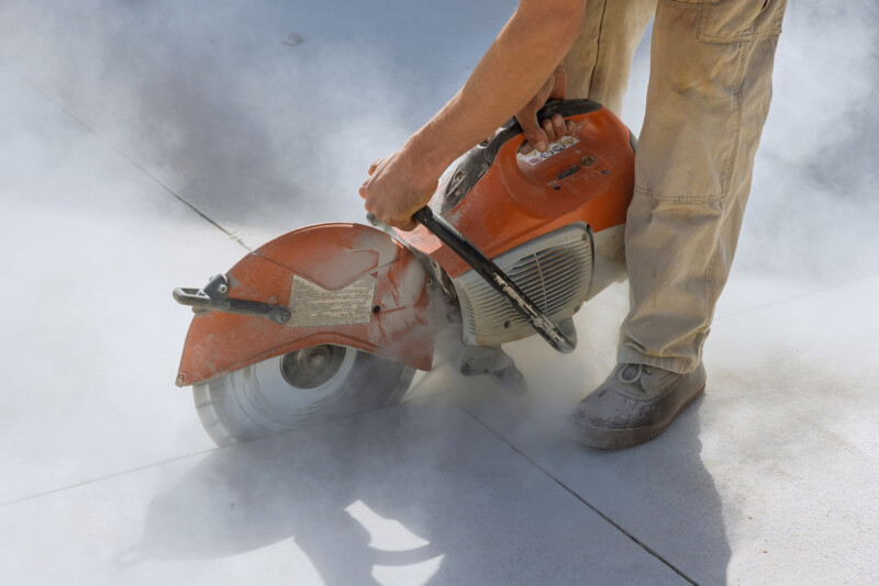 Concrete dust silica