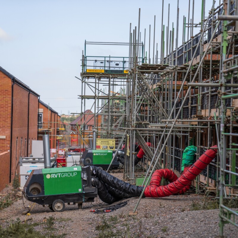 110 kw Indirect Oil Fired heaters on new build site