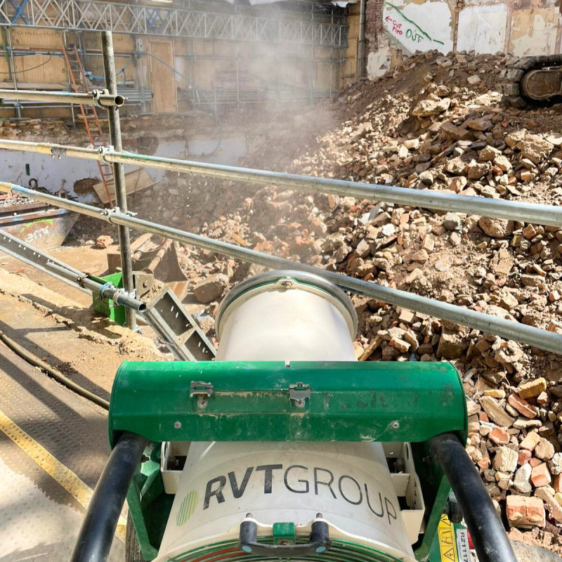 Hydramist unit on a demolition site