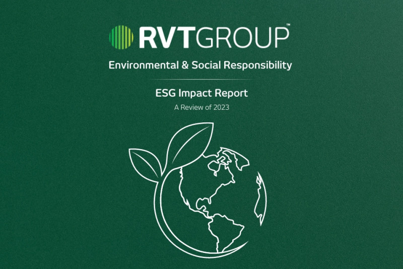 Screenshot of the RVT Group ESG report 2023 front cover