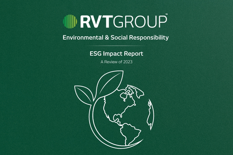 Screenshot of the RVT Group ESG report 2023 front cover