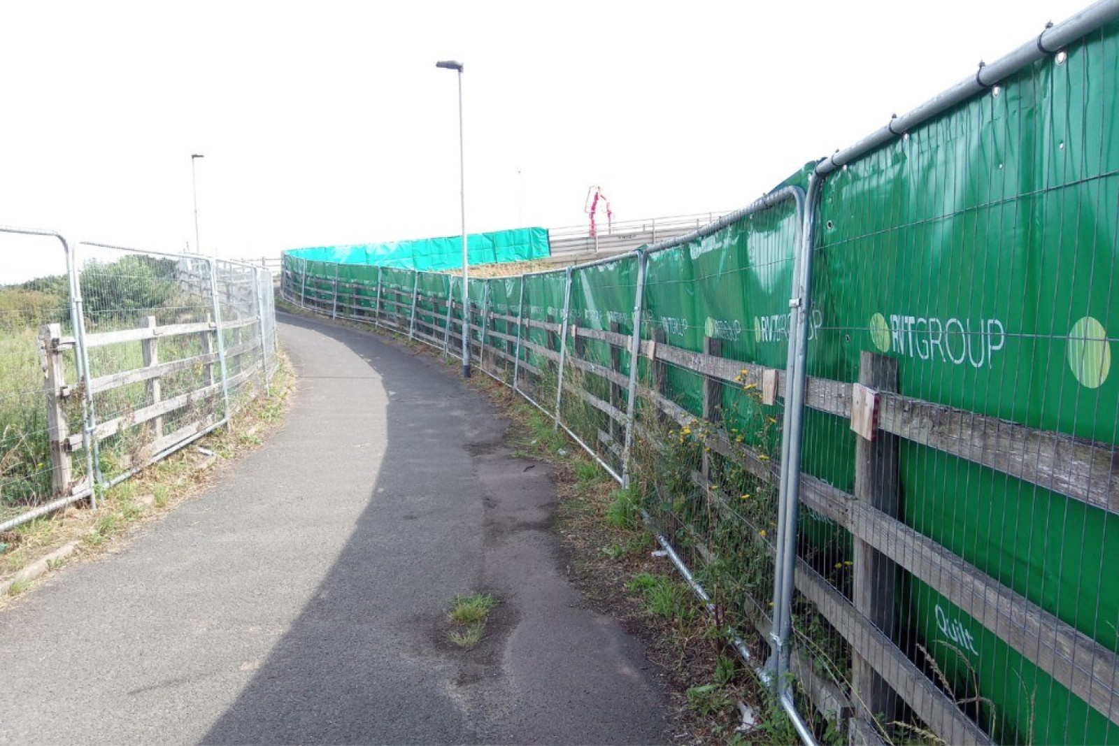 Soundex Acoustic Quilt lining a public footbridge over highway works taking place below