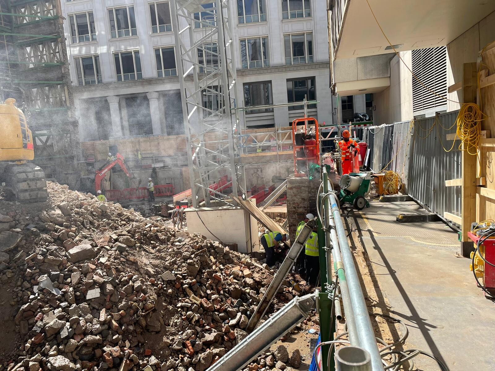 Dustex Hydramist 13 suppressing dust during a demolition project in London