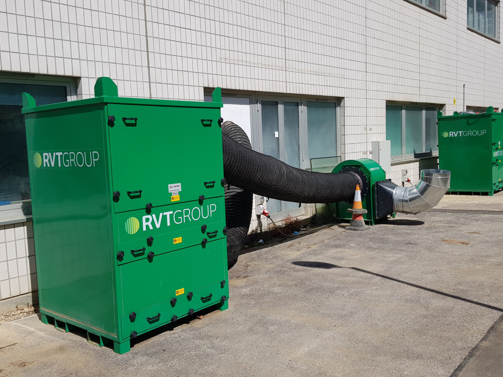 Dustex Superfilta dust extraction from a live hospital and sensitive environment for Covid-19 control