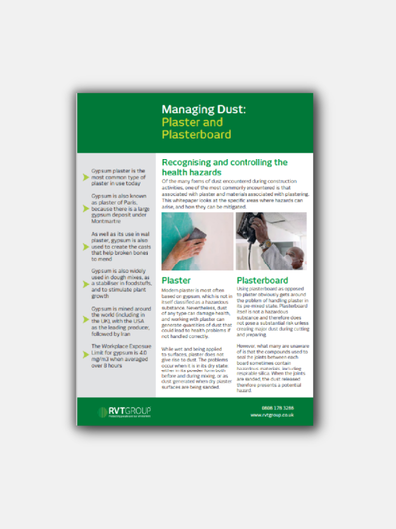 Managing-Dust Plaster-and-Plasterboard whitepaper