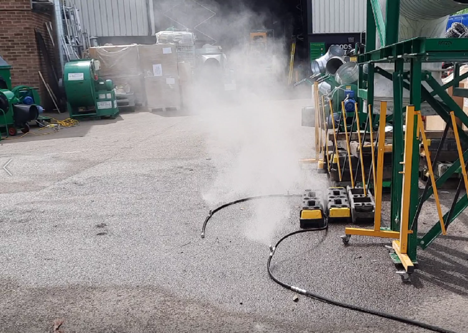Water line accessory used with Hydramist 35X for targeted dust suppression