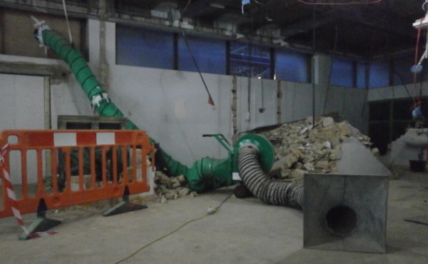 Dust extraction for internal demolition construction site
