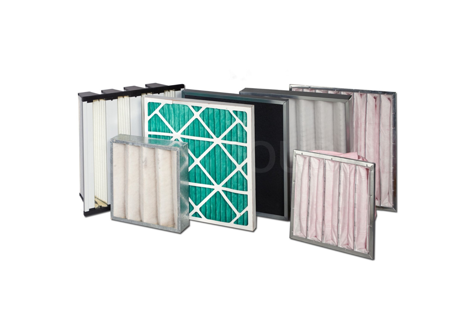 Different types of filter stood next to each other