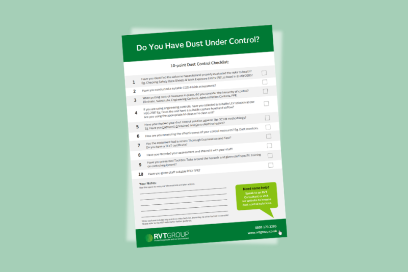 Dust control checklist