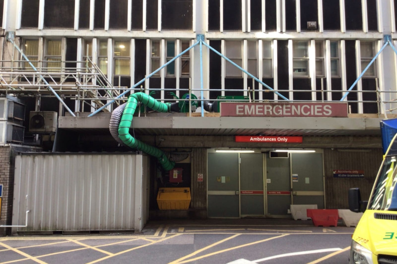 Dust extraction at hospital a&e department