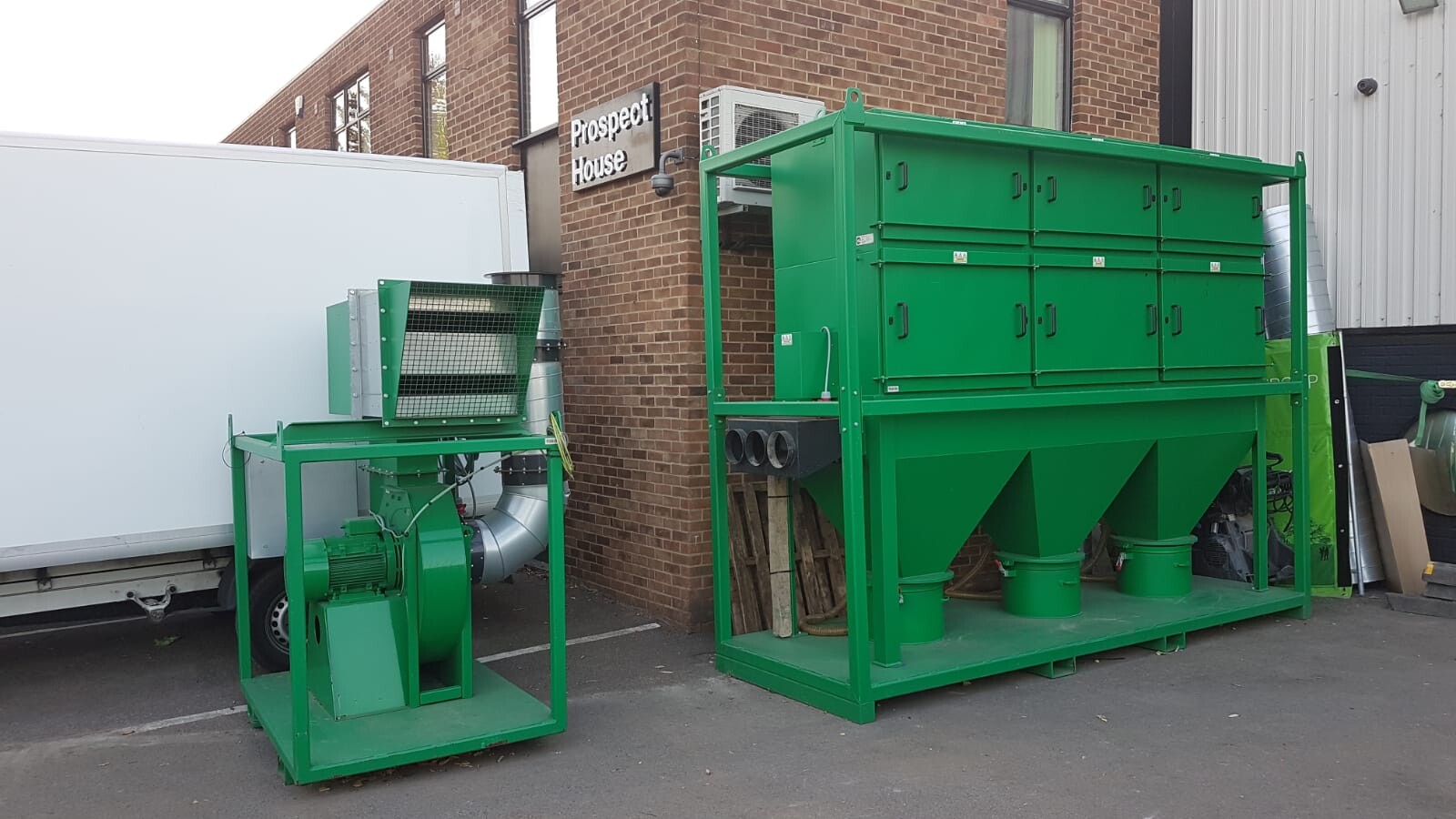 Dustex clearblast 900G typical set up for abrasive blasting dust extraction unit