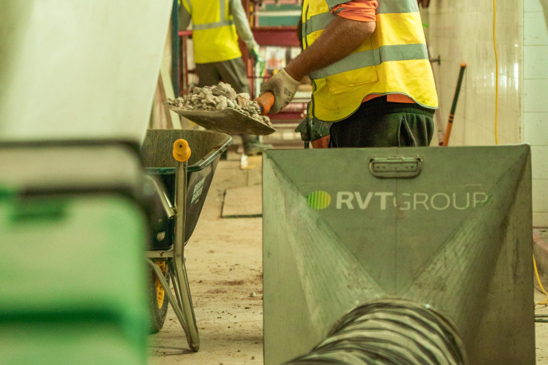 Hospital renovation works underway whilst dust extraction takes place