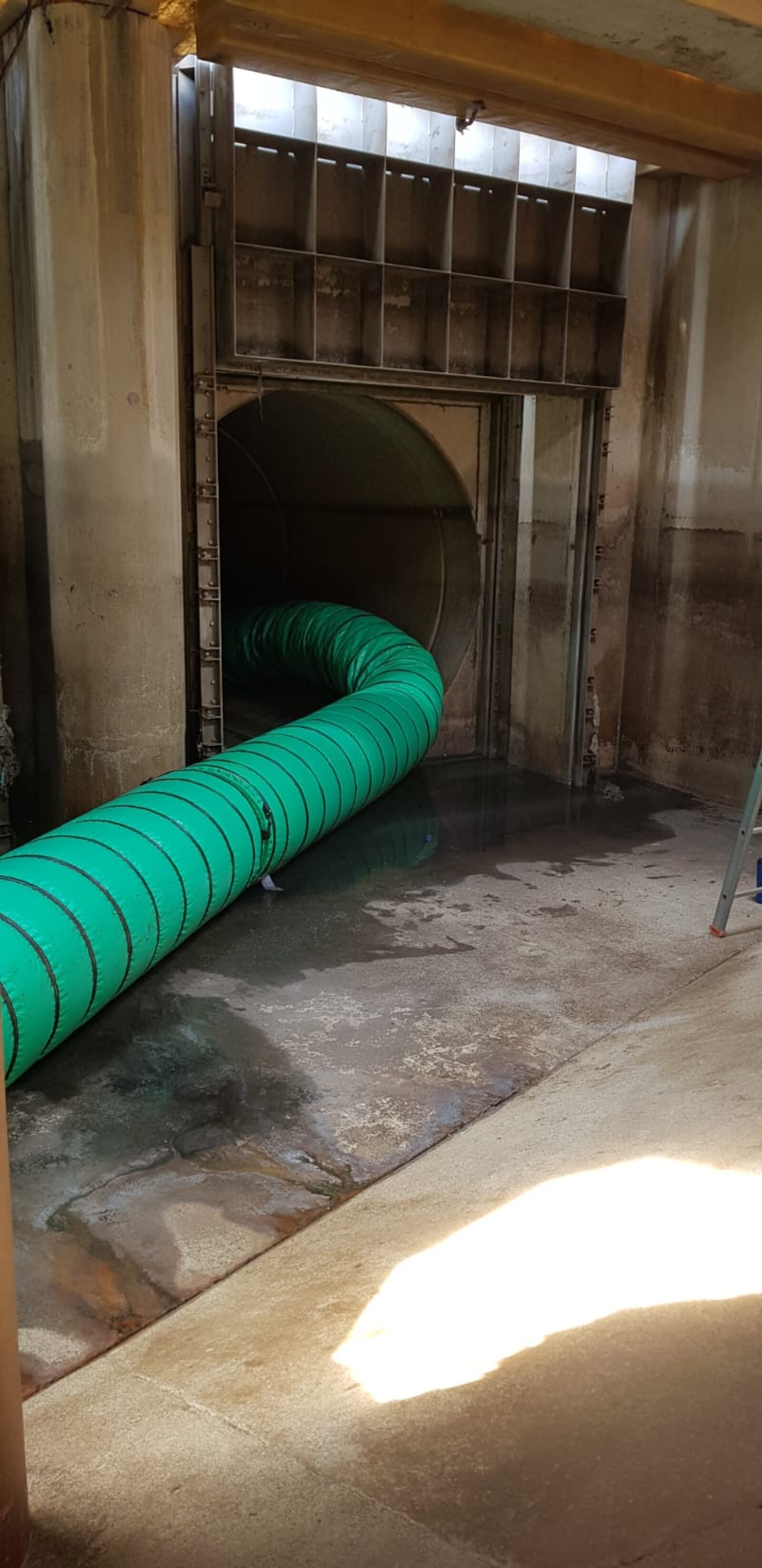 Large 600MM ducting at a sewer entrance in Beckton
