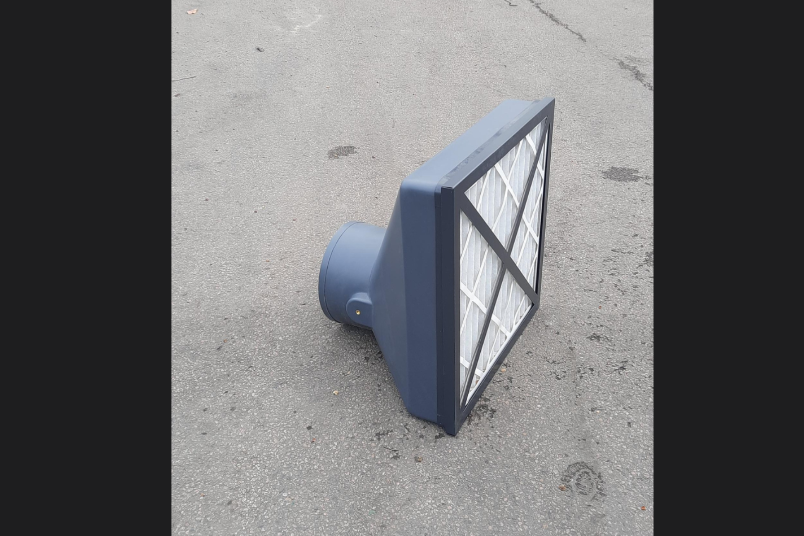 Plastic capture hood with filter media inside