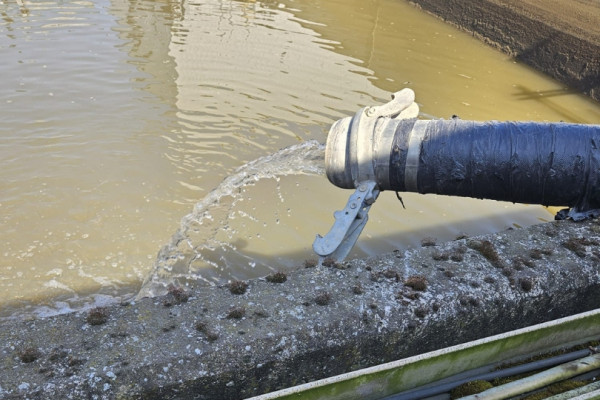 Treated water being discharged at Industrial Plant