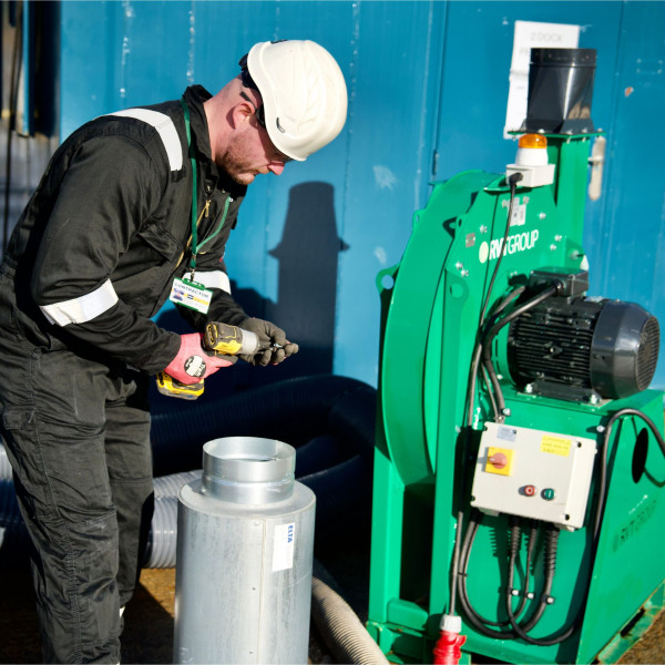 RVT installer setting kit up on site