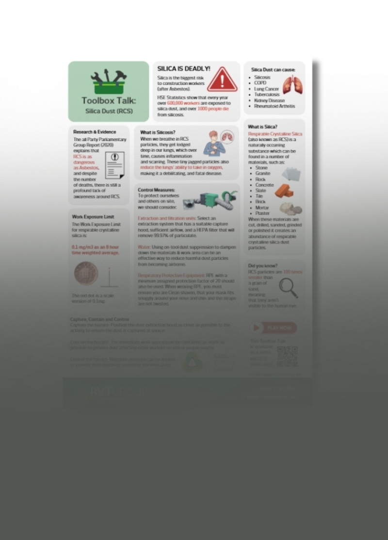 Silica dust toolbox talk