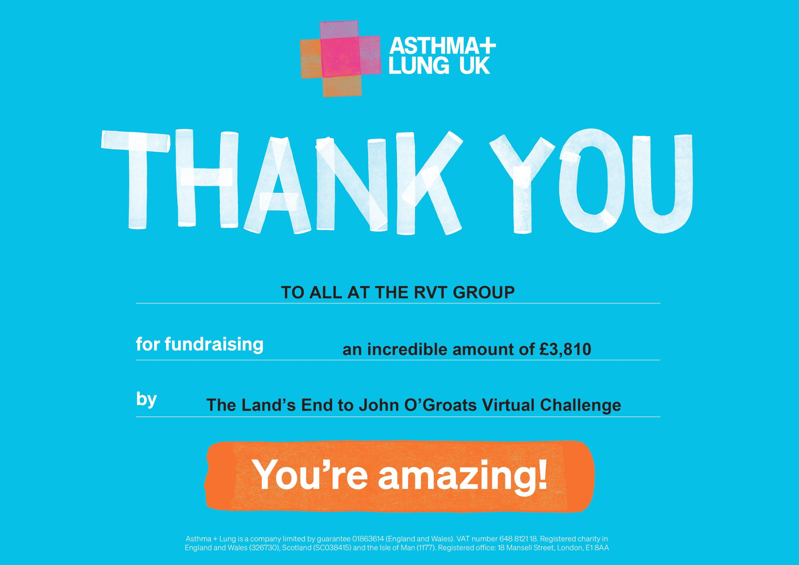 Asthma + Lung Thank you Certificate