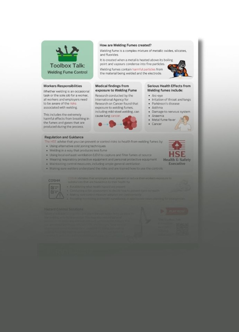 Welding fume control icon