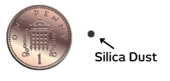 Small silica dust exposure next to a penny