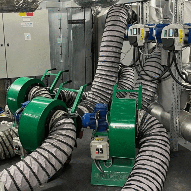 Ventilation set up at a regulated industrial site