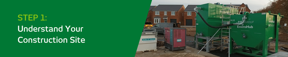 banner with step one on it and image of water treatment set up
