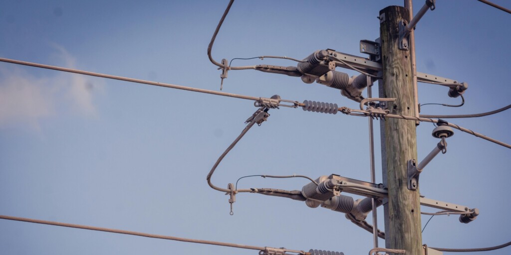 powerlines on phone pole