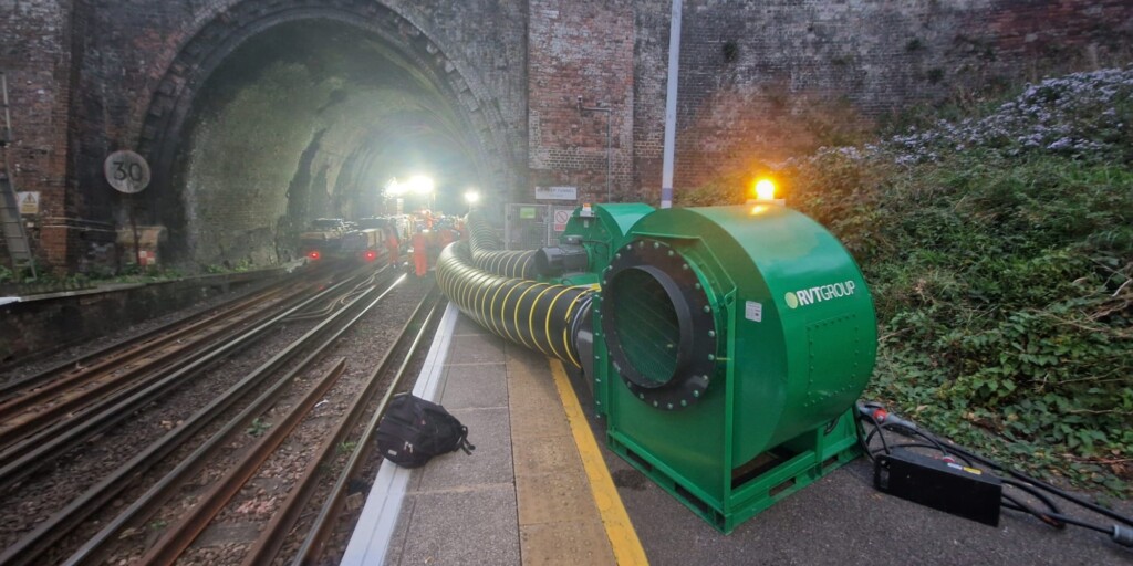centrifugal fans ventilating a local rail tunnel