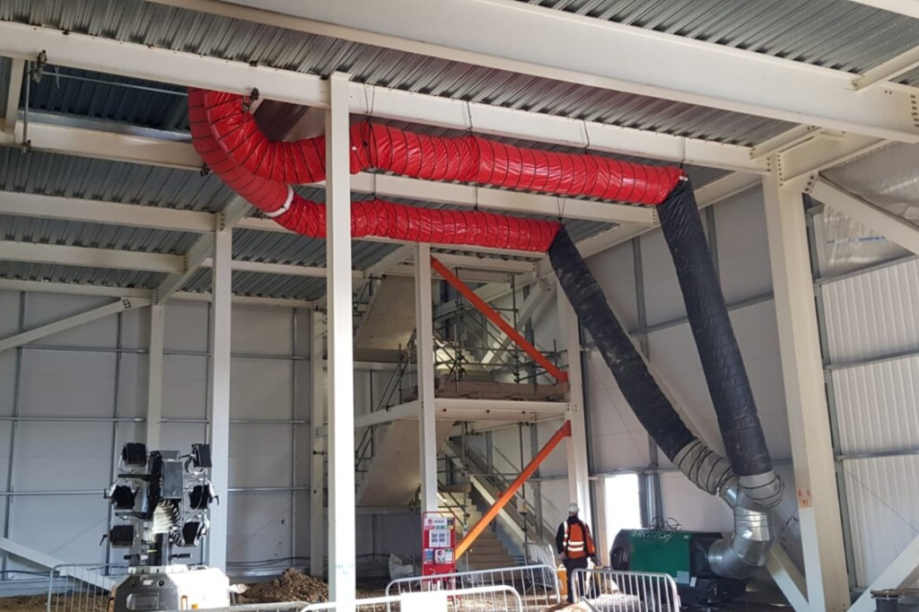 indirect oil-fired heater at a warehouse